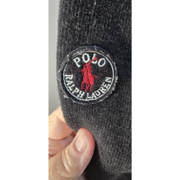 Polo Ralph Lauren Reversible 1/4 Zip Mens‎ Large Black/Grey Pullover Sweatshirt - Picture 4 of 6